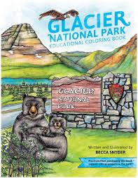 Cover art for Glacier National Park Educational Coloring Book, by Becca Snyder (Glacier National Park Conservancy)