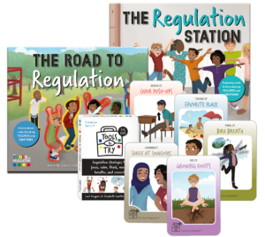 Cover art for The Road to Regulation & The Regulation Station | 2-Storybook Set & Tools to Try Cards for Kids: The Zones of Regulation Series, by Leah Kuypers and Elizabeth Sautter (Think Social Publishing)