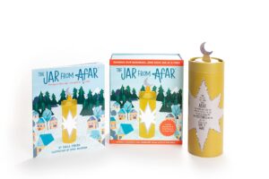 Cover art for The Jar from Afar (with gold gift jar), by Paula Osborn; illustrated by Annie Wilkinson (Big Love Publishing)