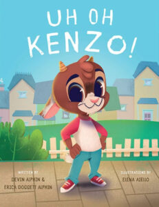 Cover art for Uh Oh, Kenzo!, by Devin Alphin & Erica Doggett Alphin; illustrated by Elena Aiello (Crown the Kid Books)