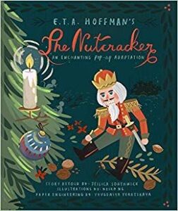 Cover art for E.T.A. Hoffman’s The Nutcracker: An Enchanting Pop-Up Adaptation, story retold by Jessica Southwick; illustrations by Neiko Ng; paper engineering by Yevgeniya Yeretskaya (Jumping Jack Press)