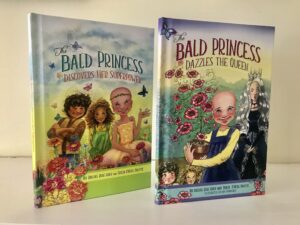 Cover art for The Bald Princess Series, by Rachel Rose Gray and Tricia O'Neill Politte; illustrated by Kim Sponaugle (Halo Publishing International)