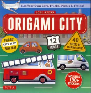 Cover art for Origami City Kit, by Joel Stern; graphic design by Konstantin Vints (Tuttle Publishing)